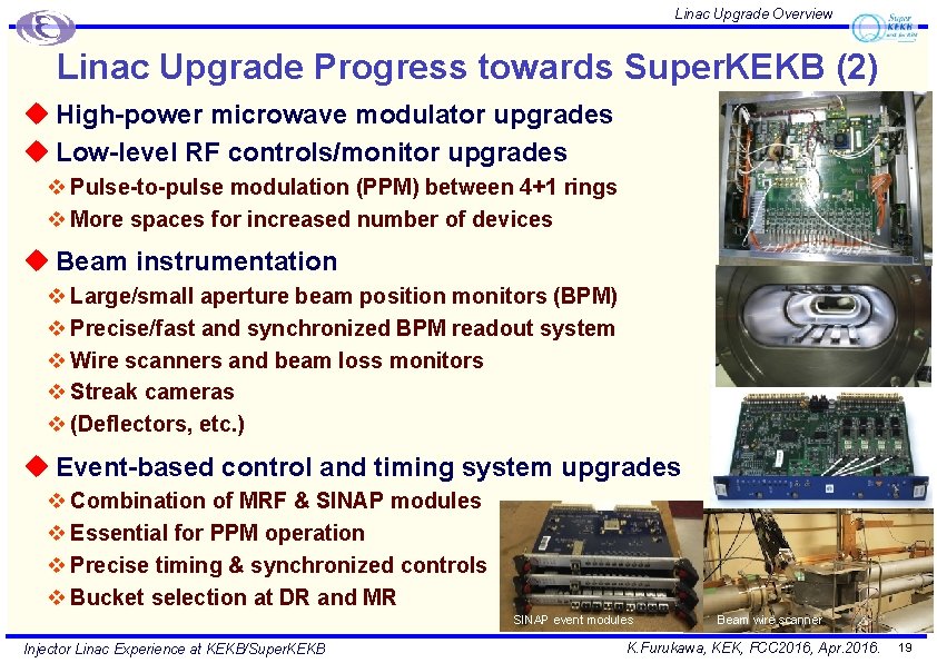 Linac Upgrade Overview Linac Upgrade Progress towards Super. KEKB (2) u High-power microwave modulator