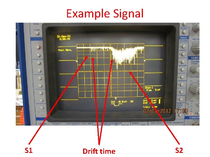 Example Signal S 1 Drift time S 2 