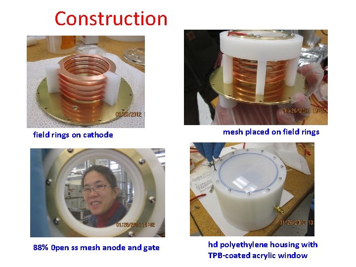 Construction field rings on cathode 88% 0 pen ss mesh anode and gate mesh