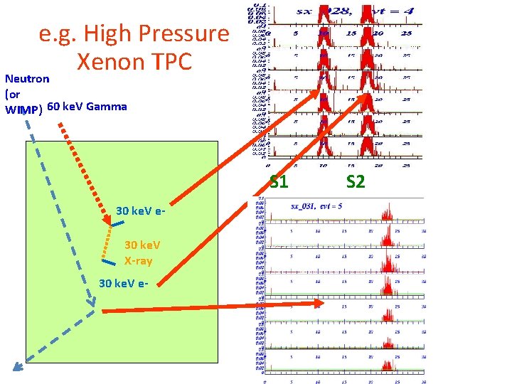 e. g. High Pressure Xenon TPC Neutron (or WIMP) 60 ke. V Gamma S