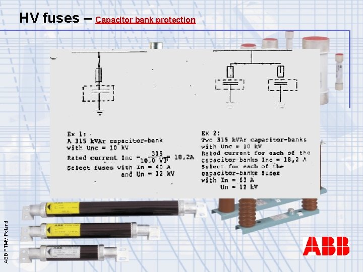 ABB PTMV Poland HV fuses – Capacitor bank protection 