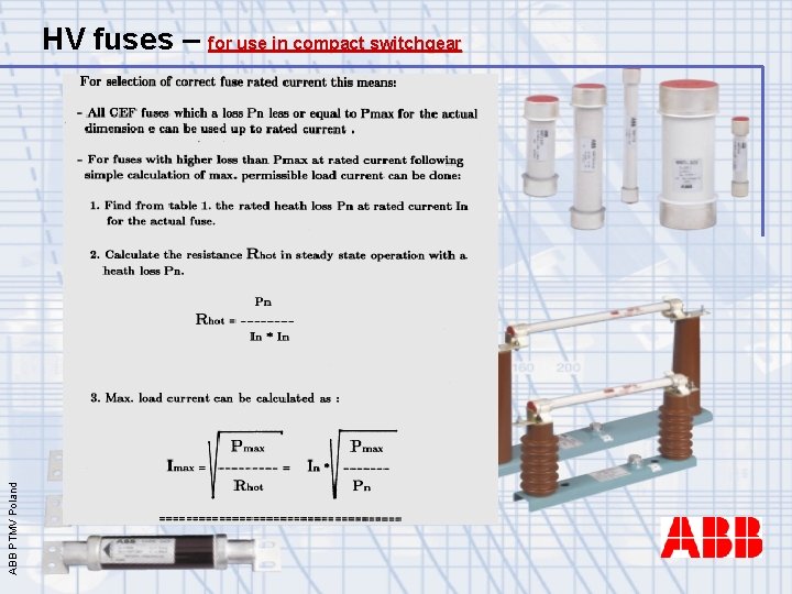 ABB PTMV Poland HV fuses – for use in compact switchgear 