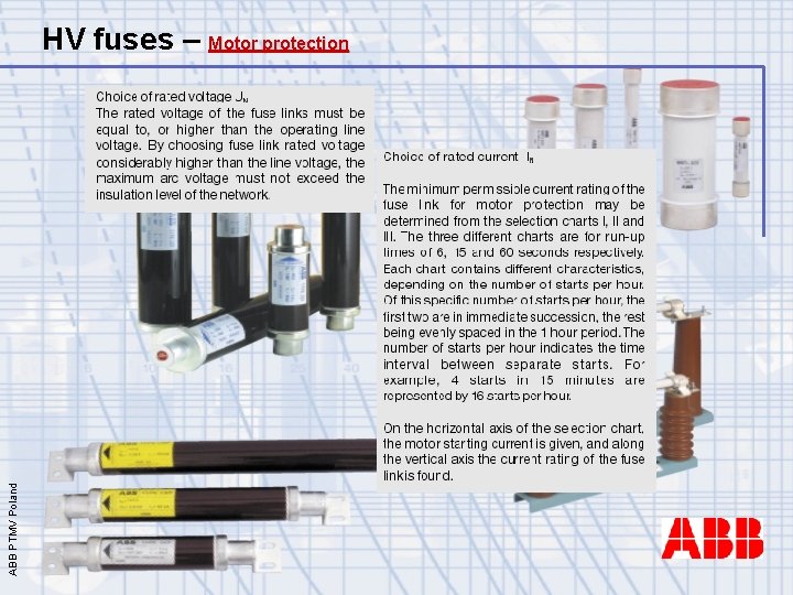 ABB PTMV Poland HV fuses – Motor protection 