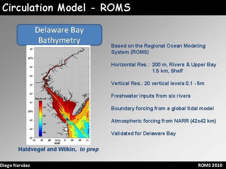 Circulation Model - ROMS Delaware Bay Bathymetry Based on the Regional Ocean Modeling System