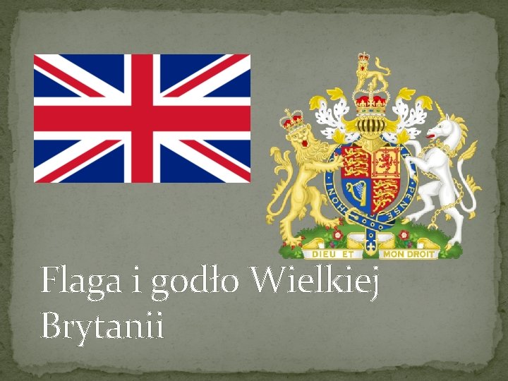 Flaga i godło Wielkiej Brytanii 