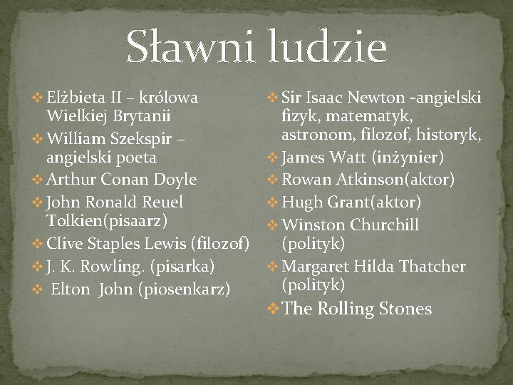 Sławni ludzie v Elżbieta II – królowa Wielkiej Brytanii v William Szekspir – angielski