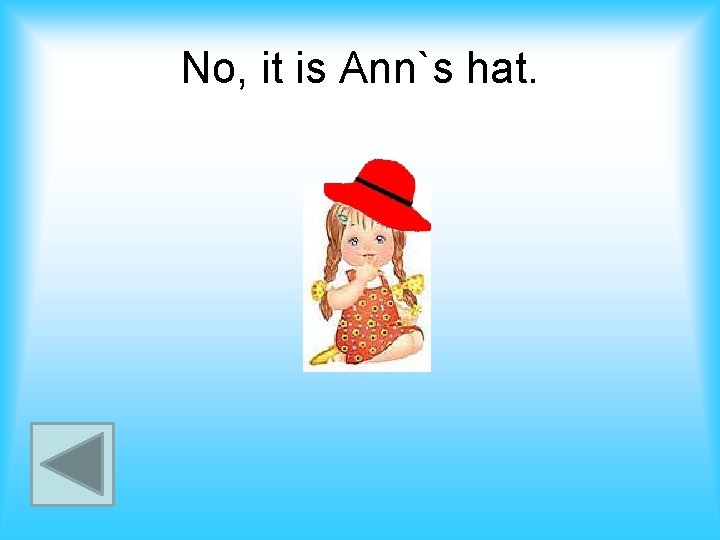 No, it is Ann`s hat. 