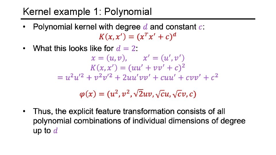 Kernel example 1: Polynomial 