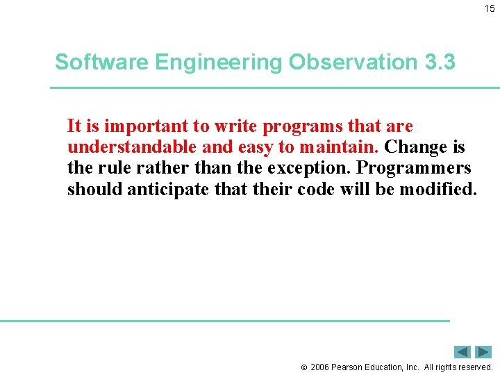 15 Software Engineering Observation 3. 3 It is important to write programs that are