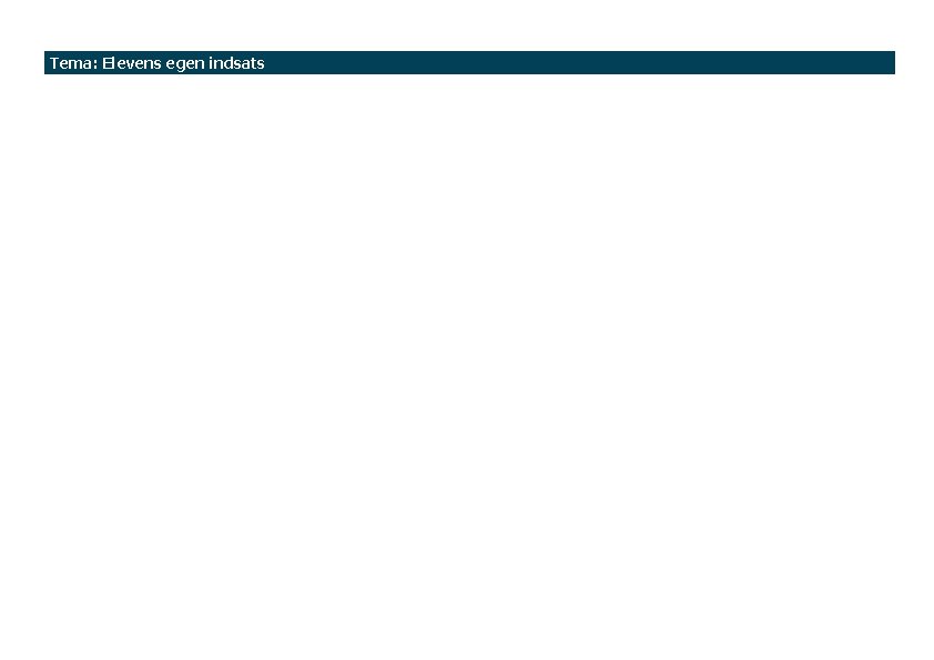 Tema: Elevens egen indsats 