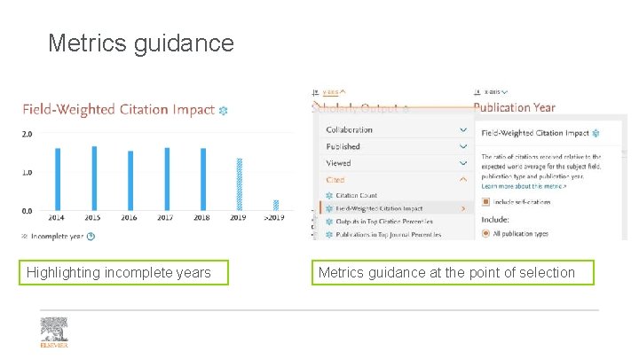 Metrics guidance Highlighting incomplete years Metrics guidance at the point of selection 