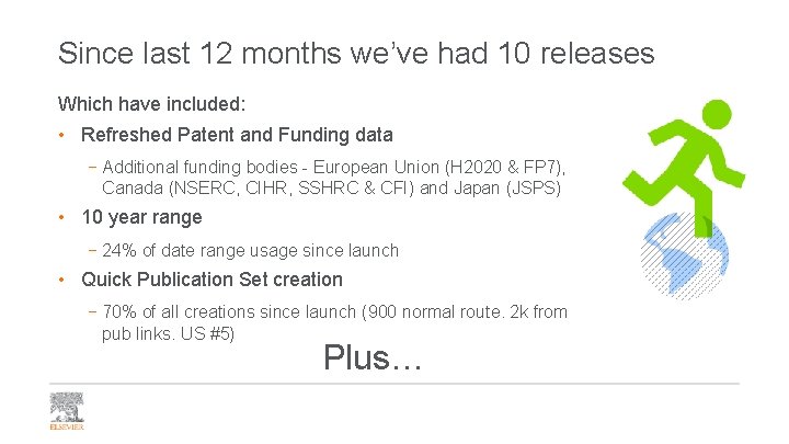 Since last 12 months we’ve had 10 releases Which have included: • Refreshed Patent