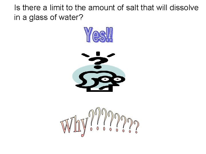 Is there a limit to the amount of salt that will dissolve in a Is there a limit to the amount of salt that will dissolve in a