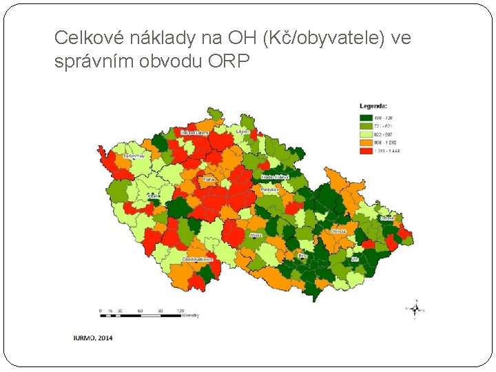 Celkové náklady na OH (Kč/obyvatele) ve správním obvodu ORP 
