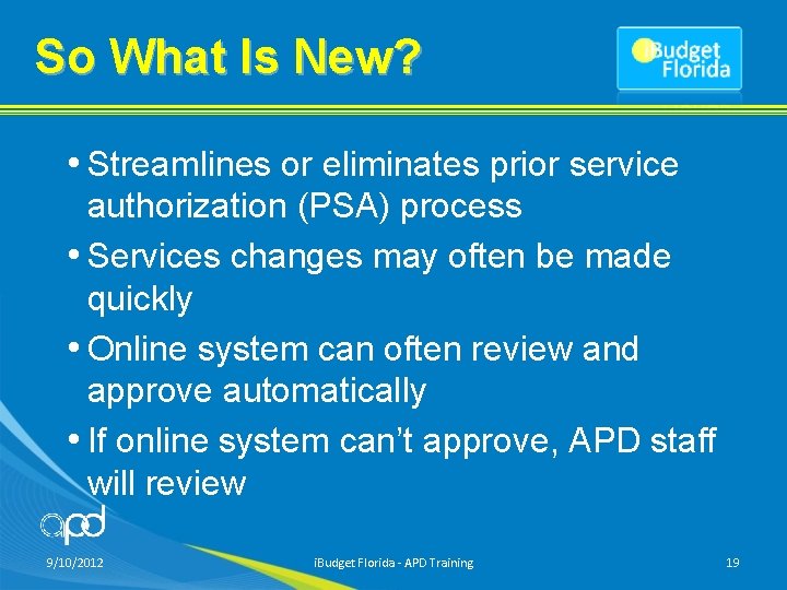 So What Is New? • Streamlines or eliminates prior service authorization (PSA) process •