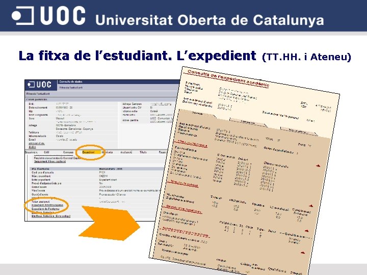 La fitxa de l’estudiant. L’expedient (TT. HH. i Ateneu) 