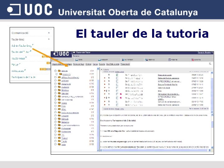 El tauler de la tutoria 