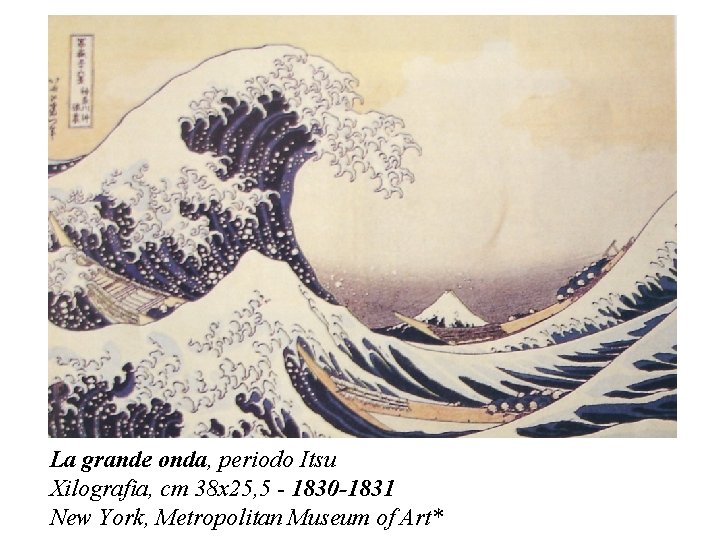 La grande onda, periodo Itsu Xilografia, cm 38 x 25, 5 - 1830 -1831