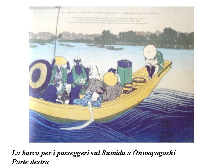 La barca per i passeggeri sul Sumida a Onmayagashi Parte destra 