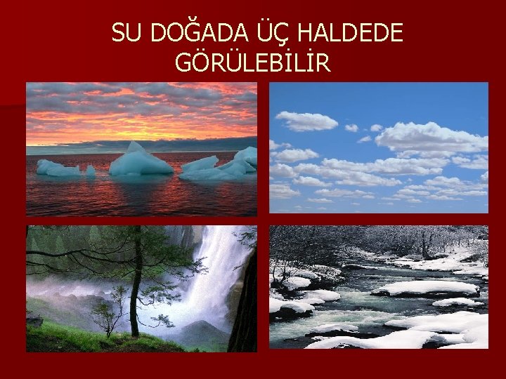 SU DOĞADA ÜÇ HALDEDE GÖRÜLEBİLİR 