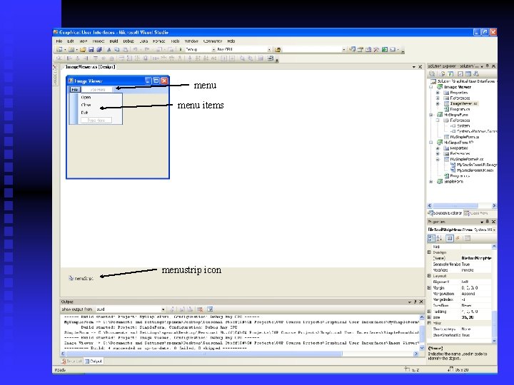 menu items menustrip icon 