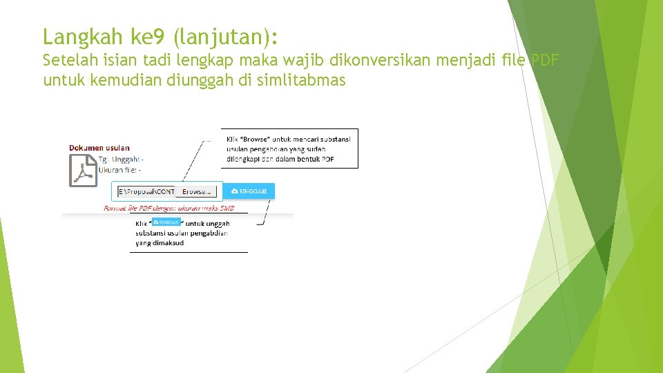 Langkah ke 9 (lanjutan): Setelah isian tadi lengkap maka wajib dikonversikan menjadi file PDF