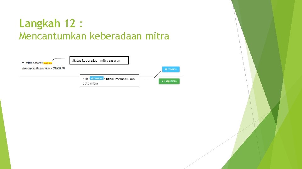 Langkah 12 : Mencantumkan keberadaan mitra 