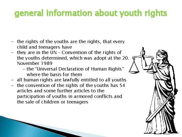 general information about youth rights - the rights of the youths are the rights,