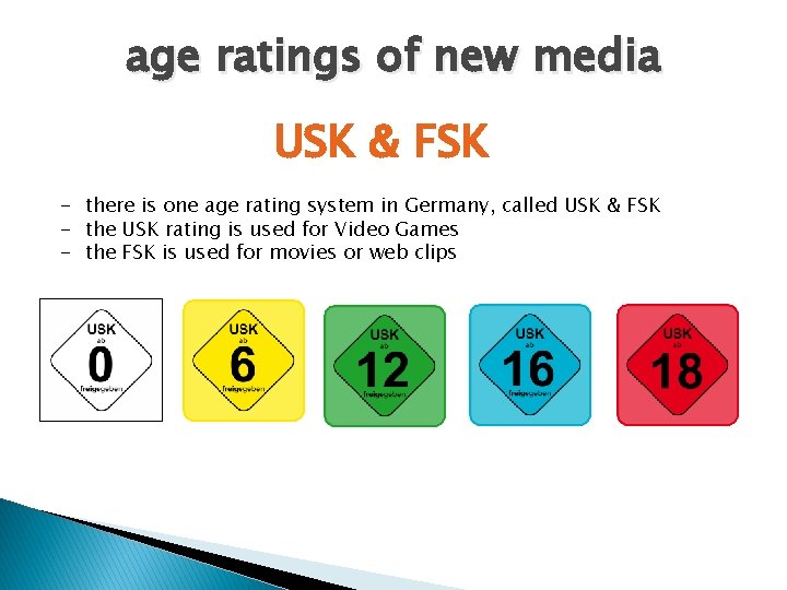 age ratings of new media USK & FSK - there is one age rating