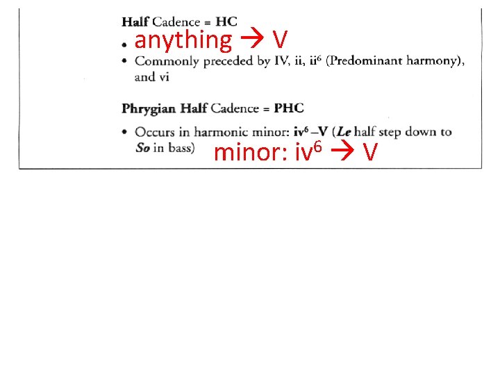 anything V minor: iv 6 V 