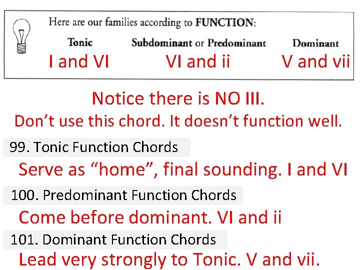 I and VI VI and ii V and vii Notice there is NO III.