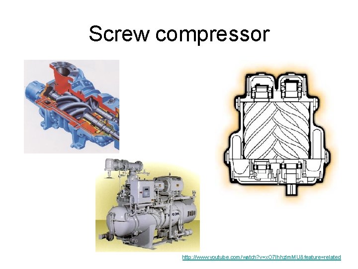 Screw compressor http: //www. youtube. com/watch? v=x. O 7 Ihhz. Im. MU&feature=related 
