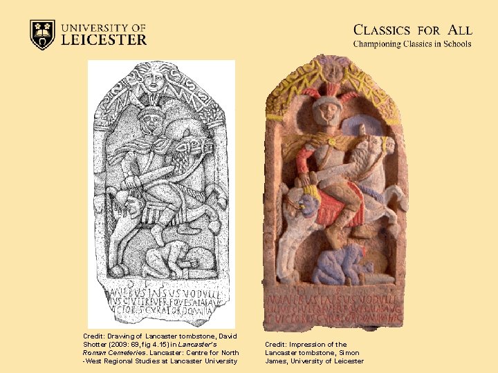 Credit: Drawing of Lancaster tombstone, David Shotter (2009: 69, fig 4. 15) in Lancaster’s