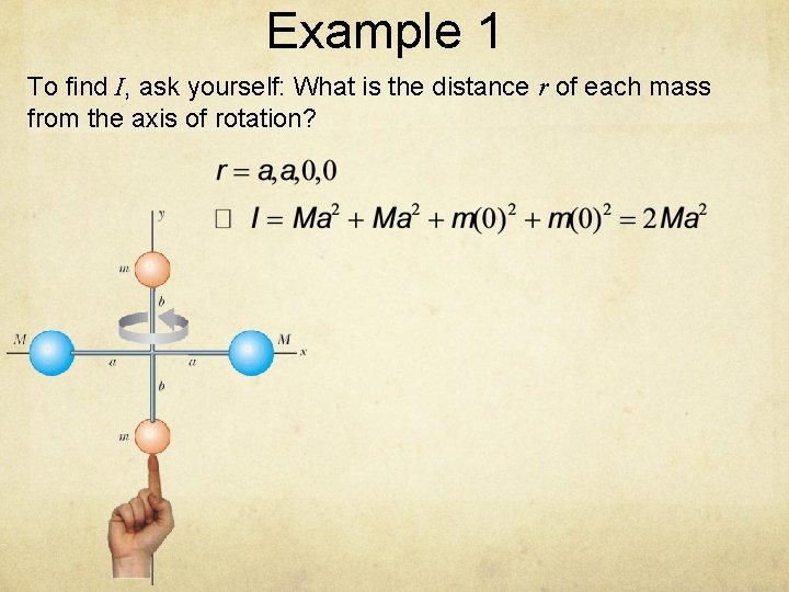 Example 1 To find I, ask yourself: What is the distance r of each