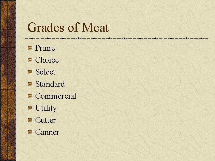 Grades of Meat Prime Choice Select Standard Commercial Utility Cutter Canner 