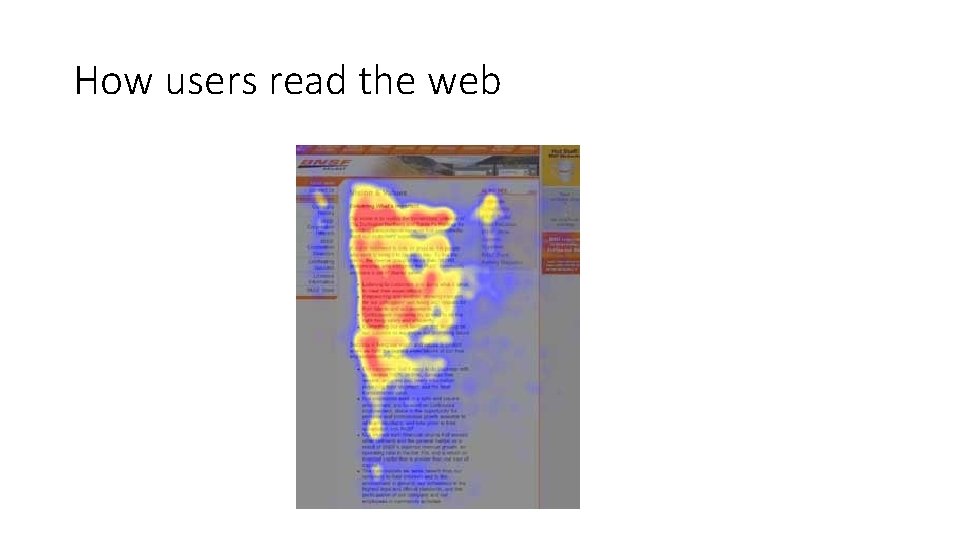 How users read the web 