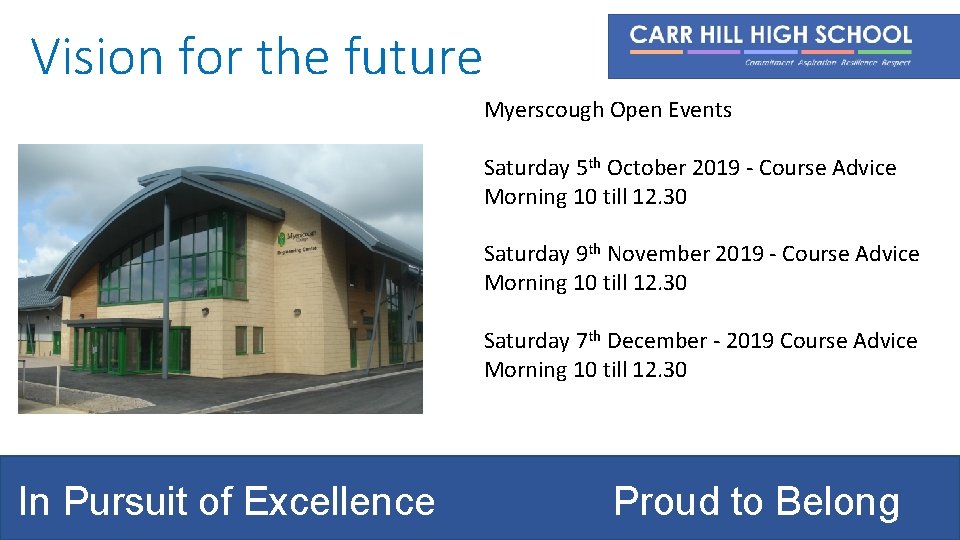 Vision for the future Myerscough Open Events Saturday 5 th October 2019 - Course