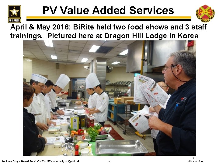 PV Value Added Services April & May 2016: Bi. Rite held two food shows
