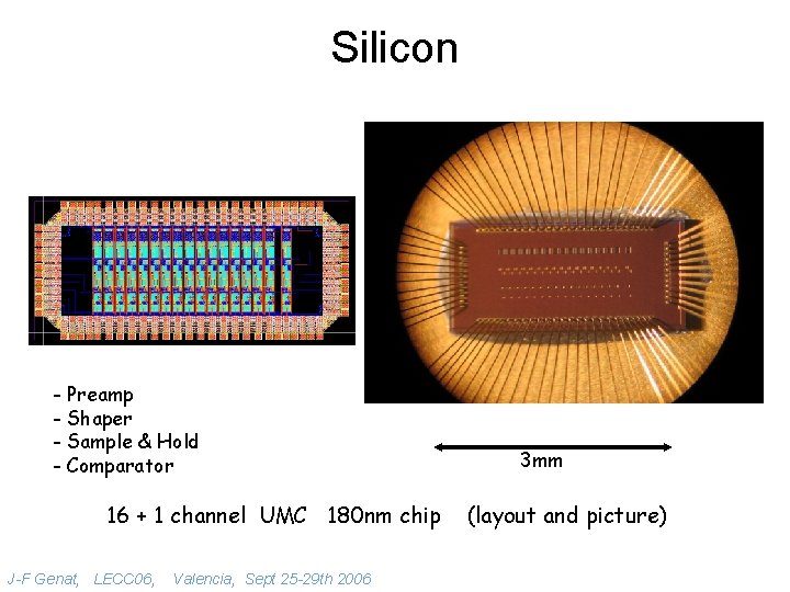 Silicon - Preamp - Shaper - Sample & Hold - Comparator 16 + 1