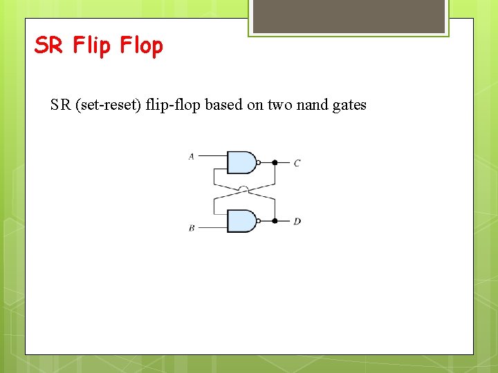 SR Flip Flop SR (set-reset) flip-flop based on two nand gates 
