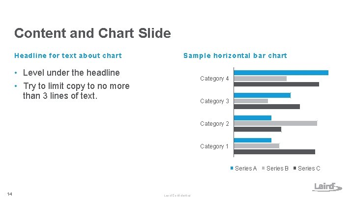 Content and Chart Slide Headline for text about chart Sample horizontal bar chart • Content and Chart Slide Headline for text about chart Sample horizontal bar chart •