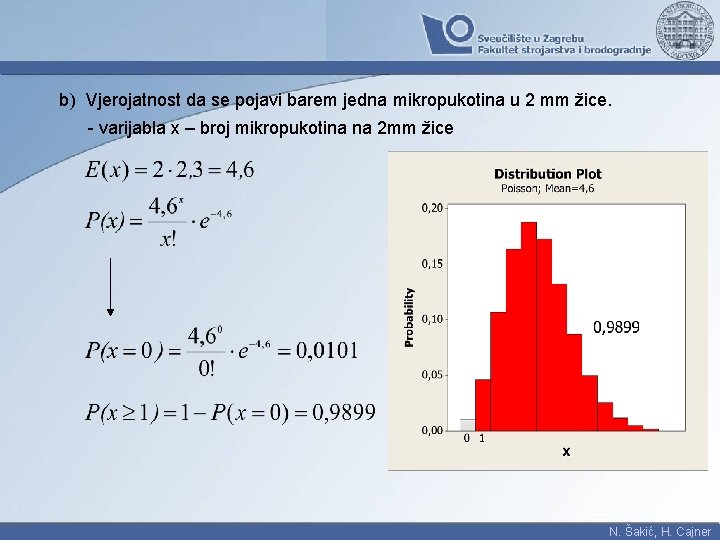 b) Vjerojatnost da se pojavi barem jedna mikropukotina u 2 mm žice. - varijabla