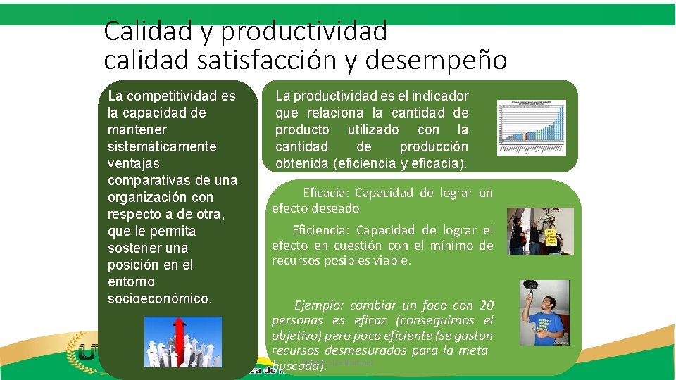 Calidad y productividad calidad satisfacción y desempeño La competitividad es la capacidad de mantener