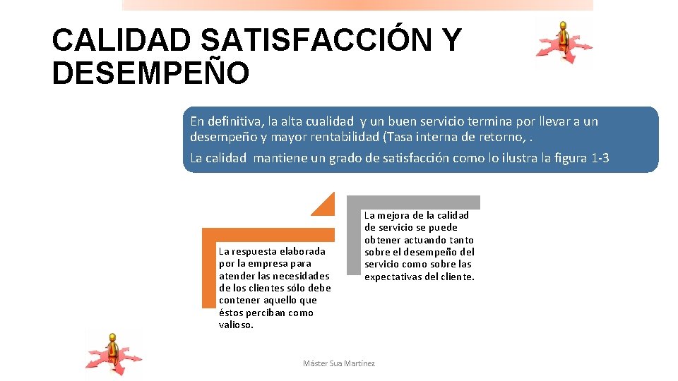 CALIDAD SATISFACCIÓN Y DESEMPEÑO En definitiva, la alta cualidad y un buen servicio termina