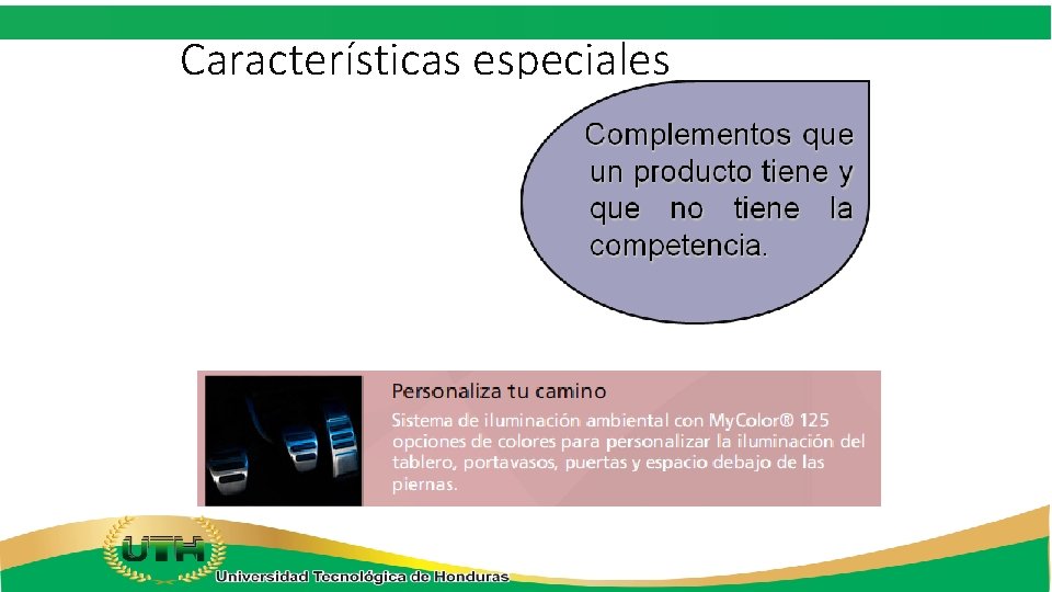 Características especiales 