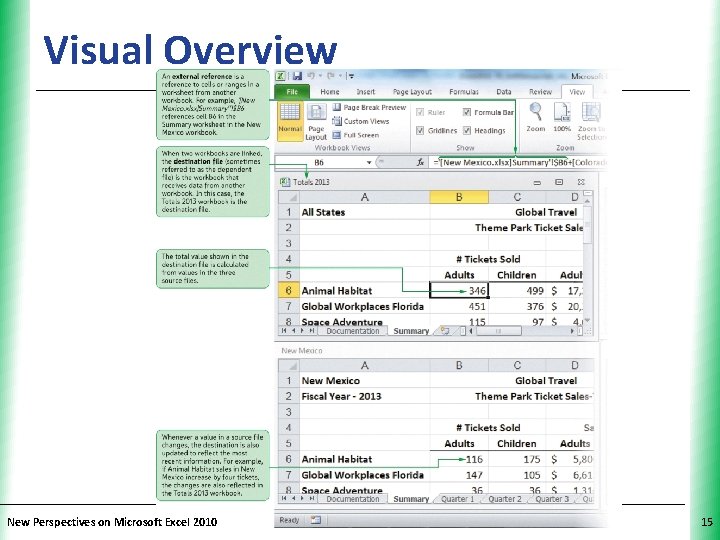 Visual Overview New Perspectives on Microsoft Excel 2010 XP 15 Visual Overview New Perspectives on Microsoft Excel 2010 XP 15