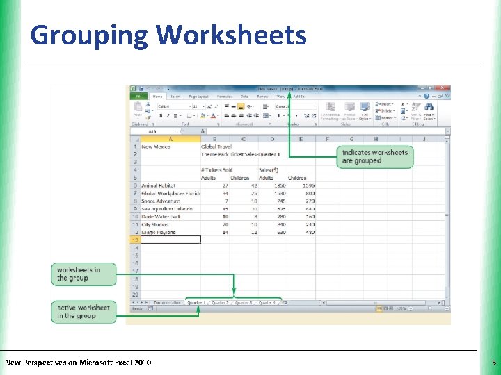 Grouping Worksheets New Perspectives on Microsoft Excel 2010 XP 5 Grouping Worksheets New Perspectives on Microsoft Excel 2010 XP 5
