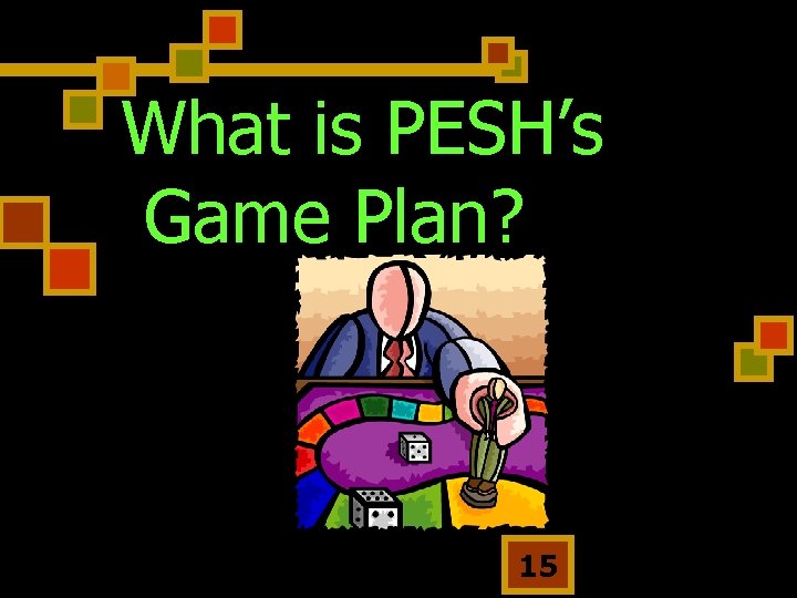 What is PESH’s Game Plan? 15 
