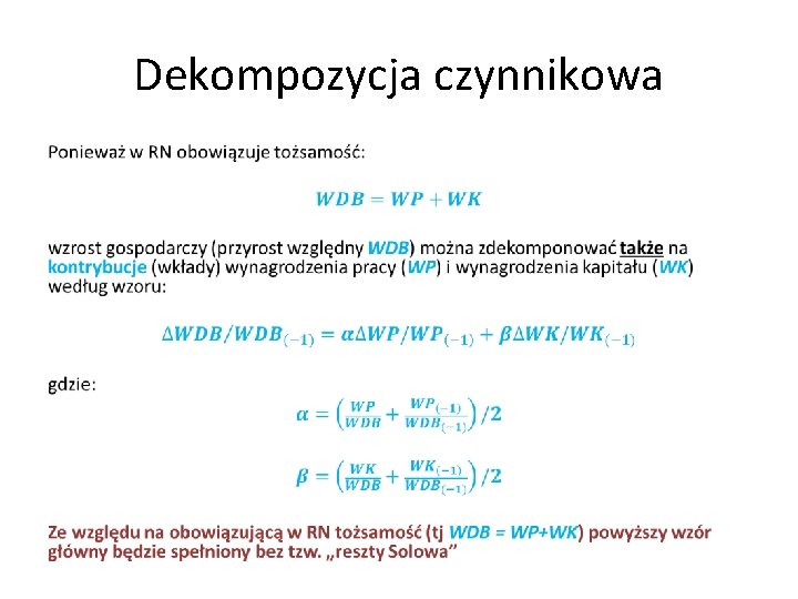 Dekompozycja czynnikowa • 