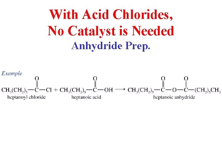 With Acid Chlorides, No Catalyst is Needed Anhydride Prep. 